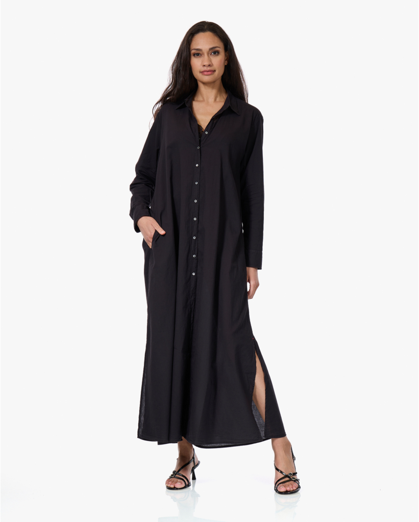 Boden Washed Poplin Blousejurk Zwart