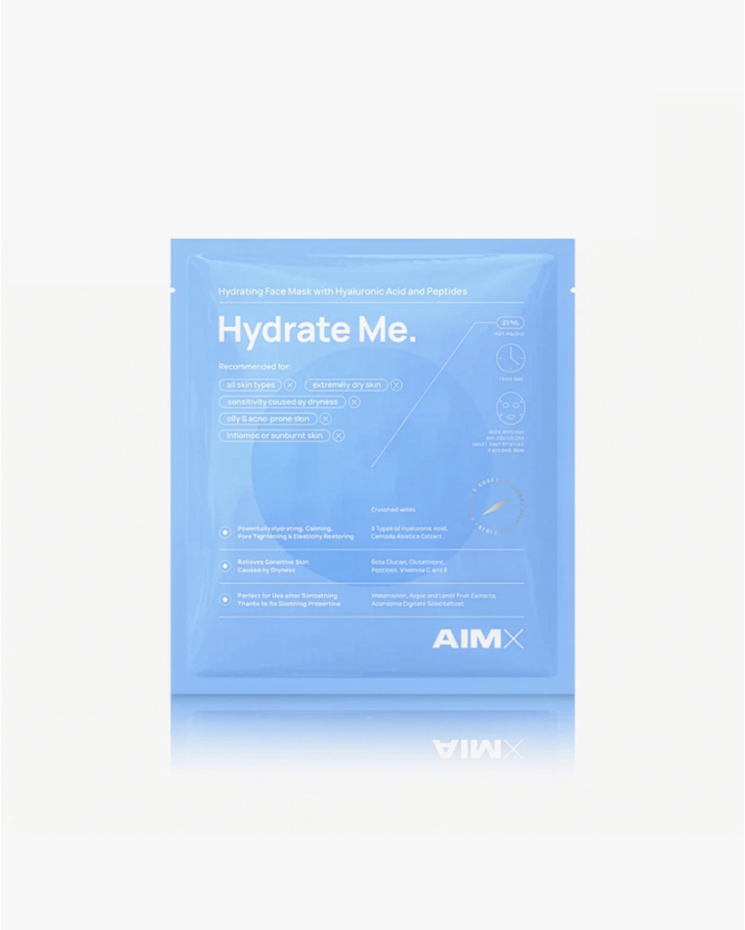 Moisturising sheet mask with peptides "Hydrate Me" AIMX