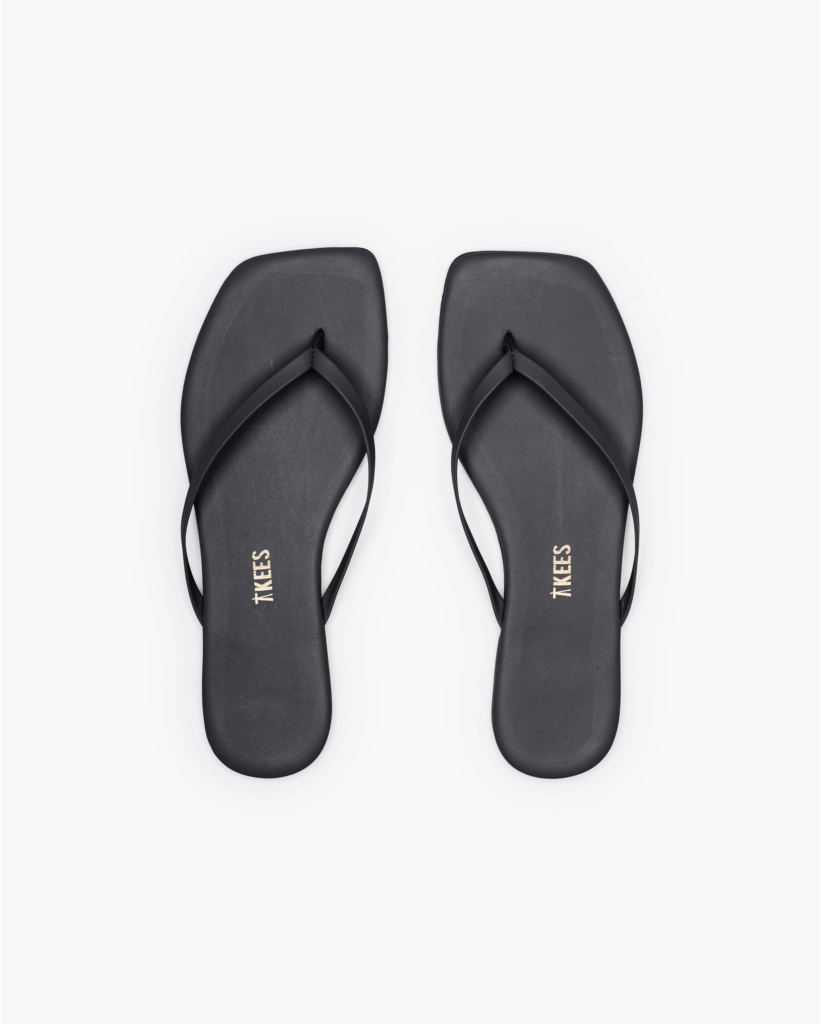 Square Toe Lily Flip Flop Black