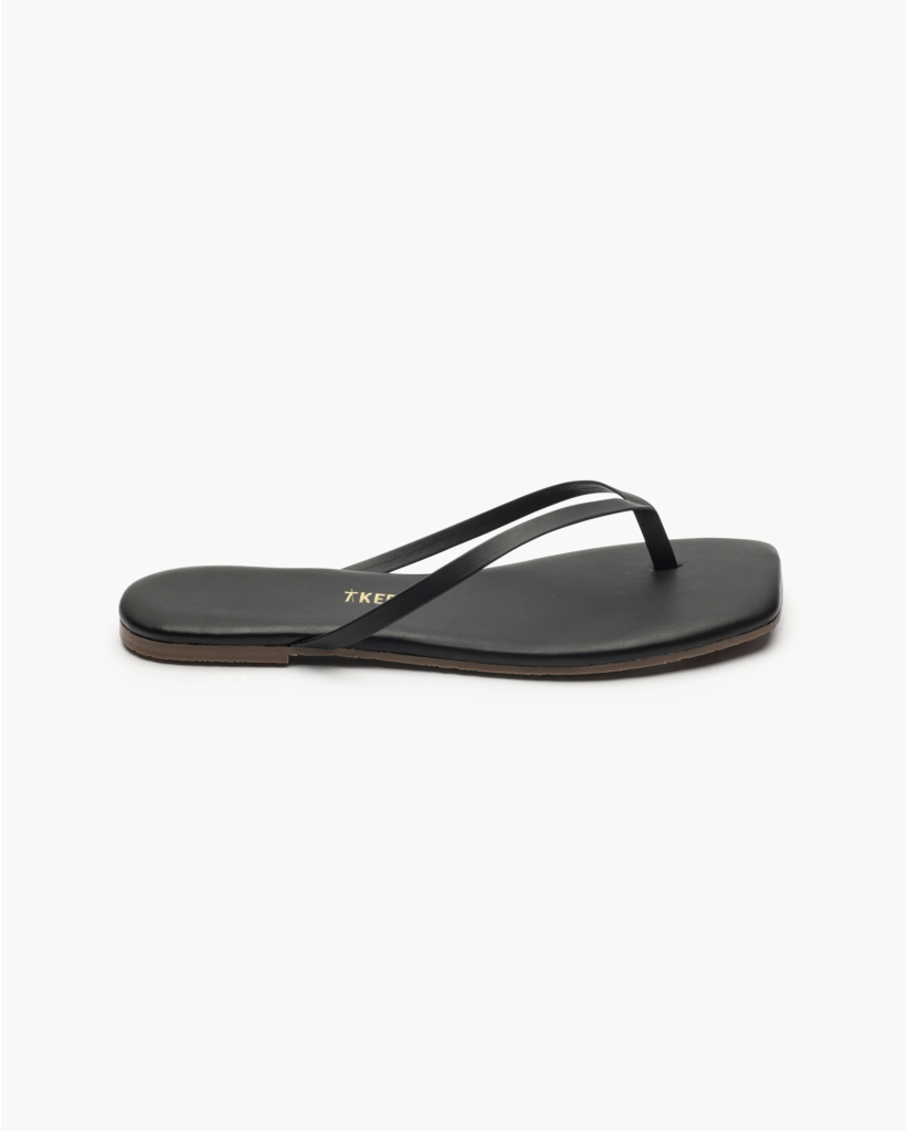 Square Toe Lily Flip Flop Black