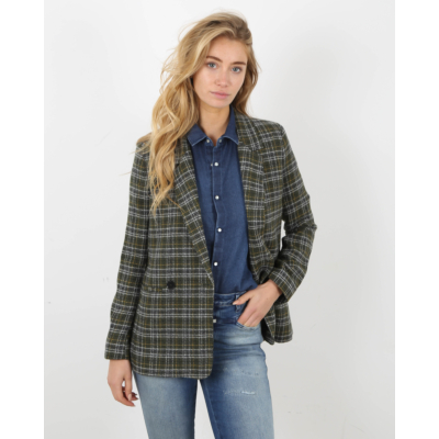 Anine Bing Blazer green plaid