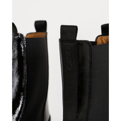 Ganni Chelsea Boot Naplack Black