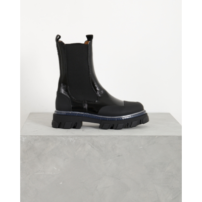 Ganni Chelsea Boot Naplack Black