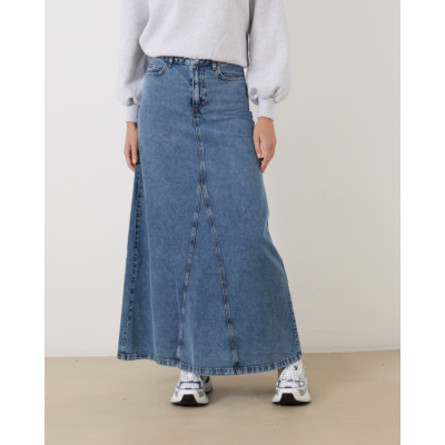 Ame Antwerp Itdone Long Denim Skirt Light Blue