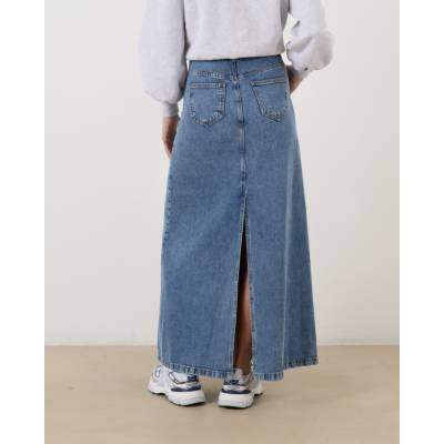 Ame Antwerp Itdone Long Denim Skirt Light Blue