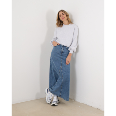 Ame Antwerp Itdone Long Denim Skirt Light Blue