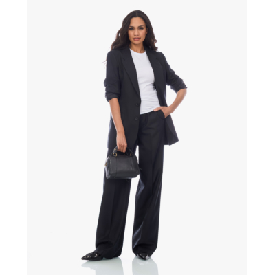 Herman Wide Leg Pantalon Zwart