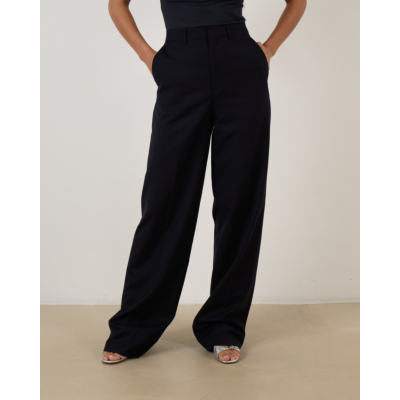 Herman Wide Leg Trousers Dark Navy
