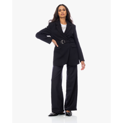 Ganni Bonded Crepe Blazer Black