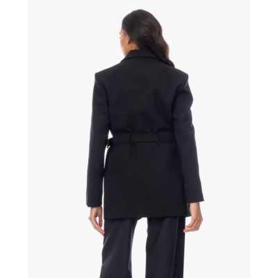 Ganni Bonded Crepe Blazer Black