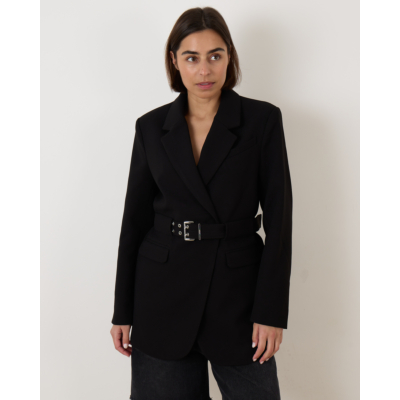 Ganni Bonded Crepe Blazer Black