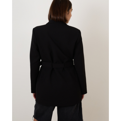 Ganni Bonded Crepe Blazer Black