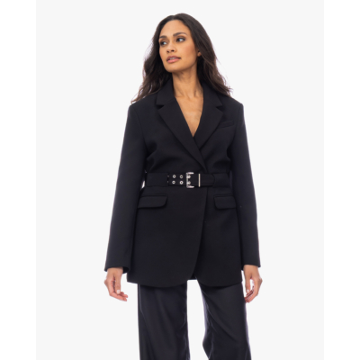 Ganni Bonded Crepe Blazer Black