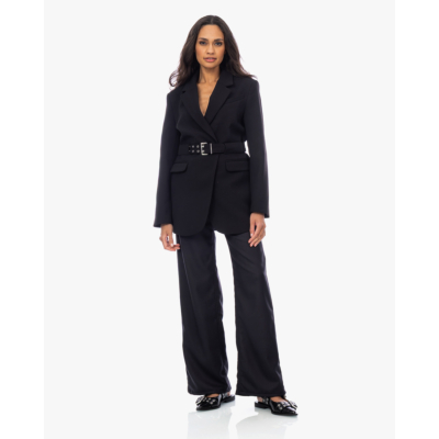 Ganni Bonded Crepe Blazer Black
