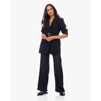 Ganni Bonded Crepe Blazer Black