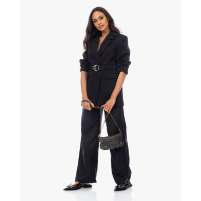 Ganni Bonded Crepe Blazer Black