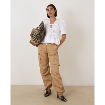 Ganni Peplum Blouse Bright White