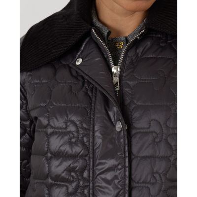 Ganni Quilt Midi Jacket Black