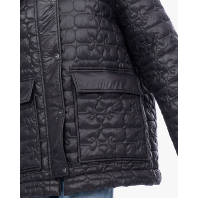 Ganni Quilt Midi Jacket Black