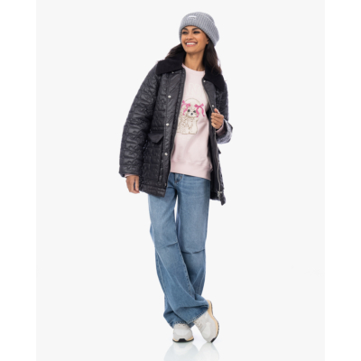 Ganni Poodle crewneck sweater roze