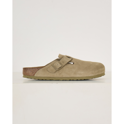 Birkenstock Boston suède instappers Faded Khaki