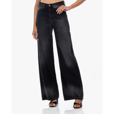 Lois Skater Loose Wide Leg Jeans Verwassen Zwart L32
