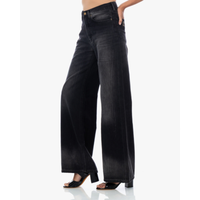 Lois Skater Loose Wide Leg Jeans Verwassen Zwart L32