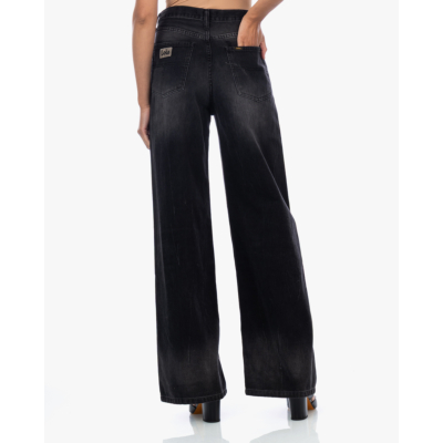 Lois Skater Loose Wide Leg Jeans Verwassen Zwart L32