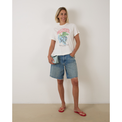 Ganni T-shirt print Egret