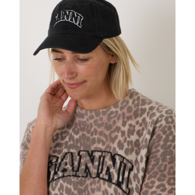 Ganni Canvas Cap Black