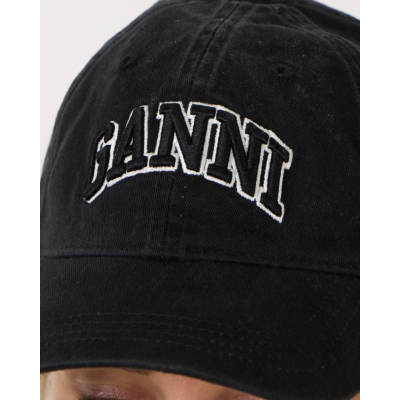 Ganni Canvas Cap Black