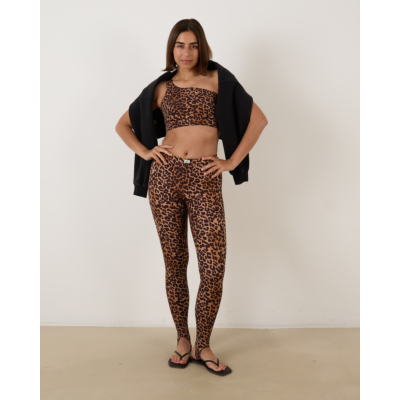 Love Stories Kaia One-shoulder sports top Leopard