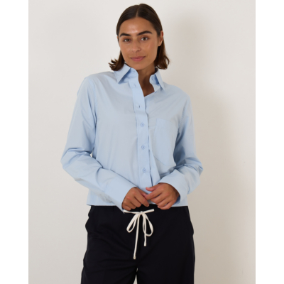 Closed blouse lange mouw 585 bleu