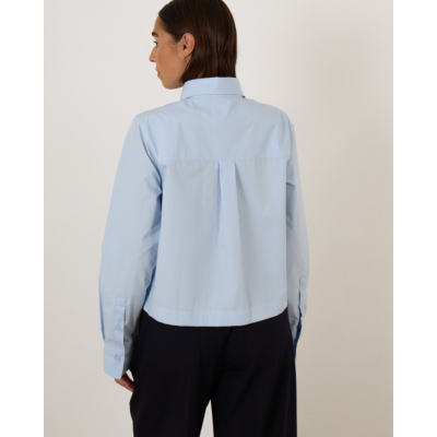 Closed blouse lange mouw 585 bleu