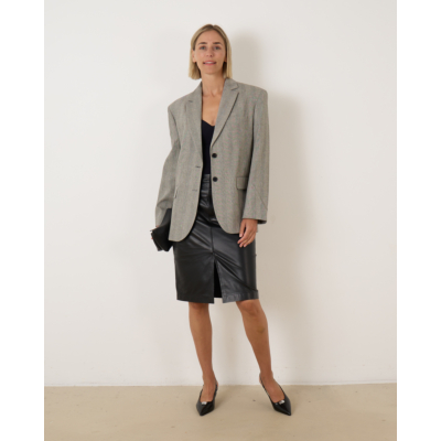 Closed Leren Rok Zwart