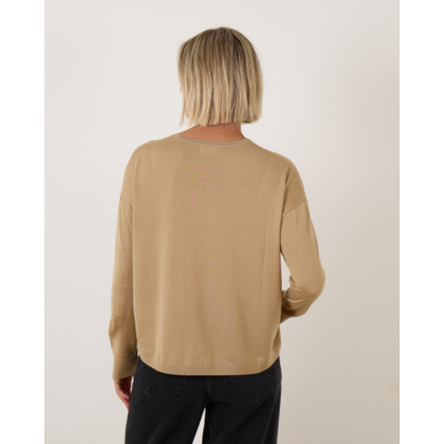 Closed Knit Longsleeve Pullover Camel