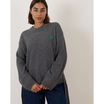 Ganni Crewneck Pullover Grijs