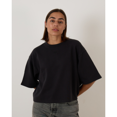 Anine Bing Myers Cropped Tee Framed Black