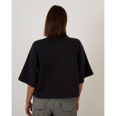 Anine Bing Myers Cropped Tee Framed Black