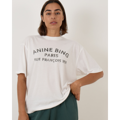 Anine Bing Cohen Tee Paris Stencil Ivory