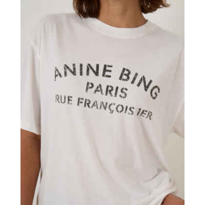 Anine Bing Cohen Tee Paris Stencil Ivory