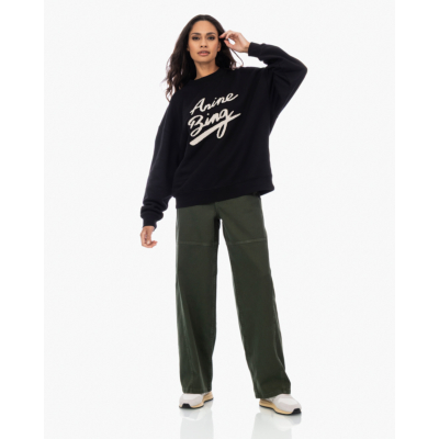 Anine Bing Miles Chenille Signature Sweater Zwart