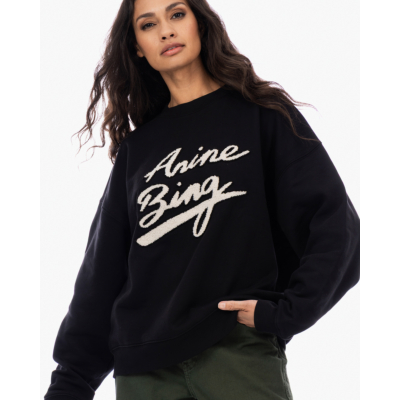 Anine Bing Miles Chenille Signature Sweater Zwart