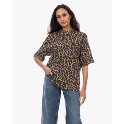 Anine Bing Avi Leopard T-shirt Bruin
