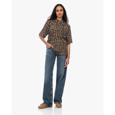 Anine Bing Avi Leopard T-shirt Bruin