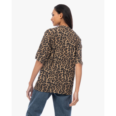 Anine Bing Avi Leopard T-shirt Bruin