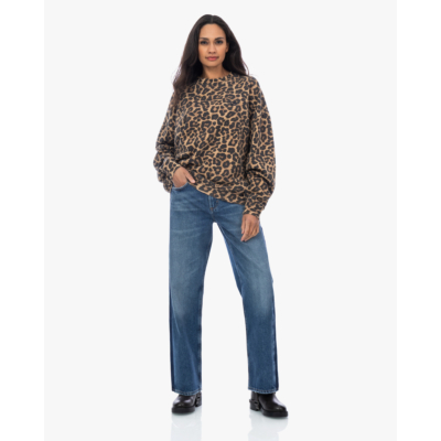 Anine Bing Miles Leopard Sweater Bruin