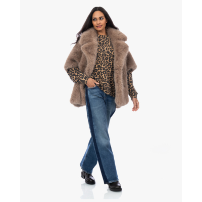 Anine Bing Miles Leopard Sweater Bruin