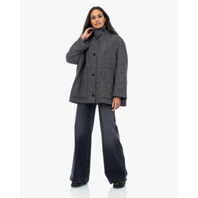 Closed Korte Mouline Jas Zwart