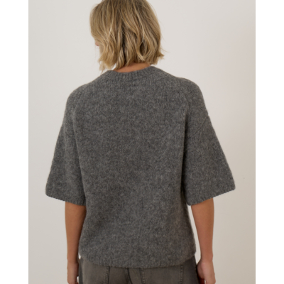 Closed Korte Mouw Trui Antraciet